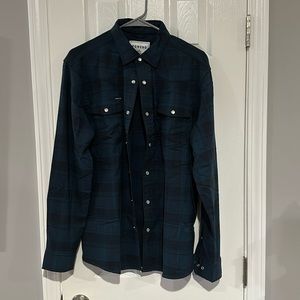 Poncho Western Flannel Pearl Buttons Men’s Medium Slim Fit